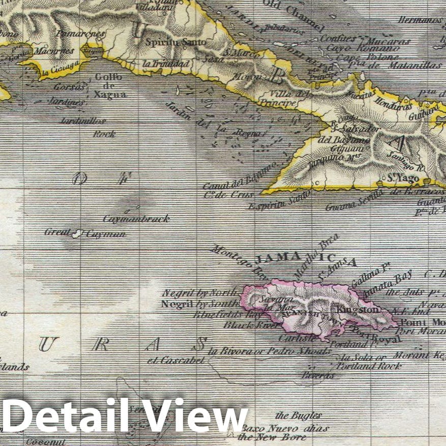 Historic Map : Thomson Map of The West Indies & Central America , 1814, Vintage Wall Art