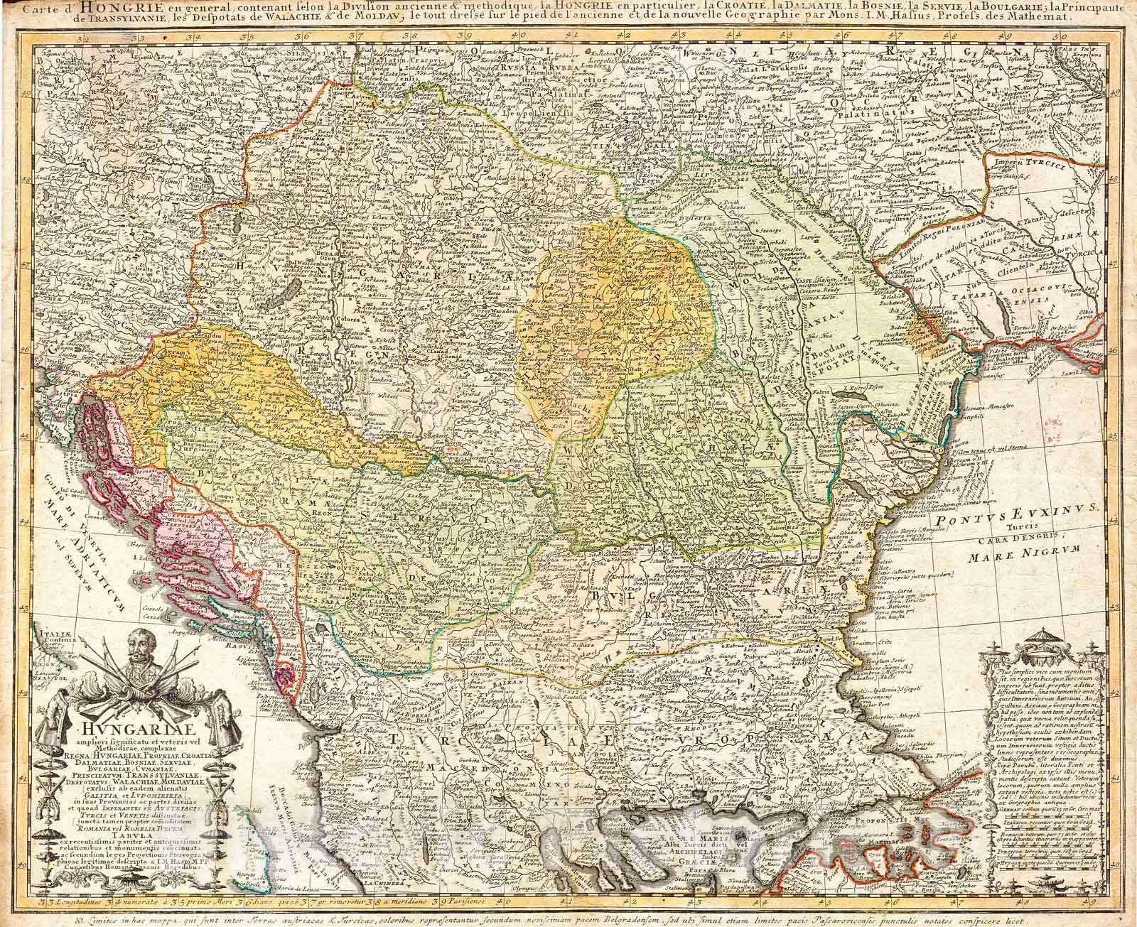 Historic Map : Homann Heirs Map of Hungary, The Balkans, Northern Greece , 1752, Vintage Wall Art