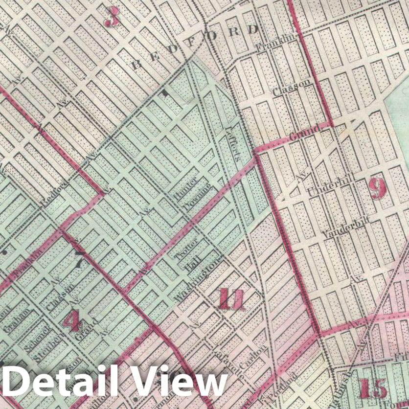 Historic Map : McCloskey's Pocket Map of Brooklyn, New York , 1866, Vintage Wall Art