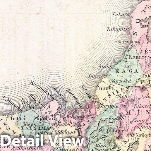 Historic Map : Johnson's Japan Nippon, Kiusiu, Sikok, Yesso and the Japanese Kuriles, 1861, Alvin Jewett Johnson, Vintage Wall Art