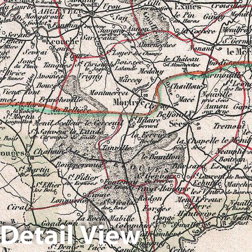 Historic Map : Levasseur Map of The Department De L'Orne, France (Camembert Cheese Region), 1852, Vintage Wall Art