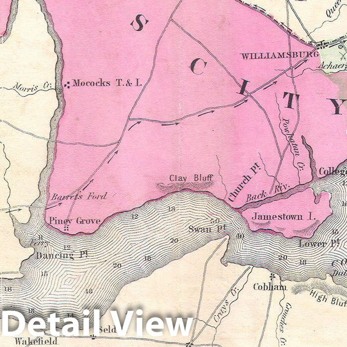 Historic Map : Johnson's Map of the Vicinity of Richmond, Peninsular Campaign in Virginia., 1862, Benjamin Ward, Vintage Wall Art