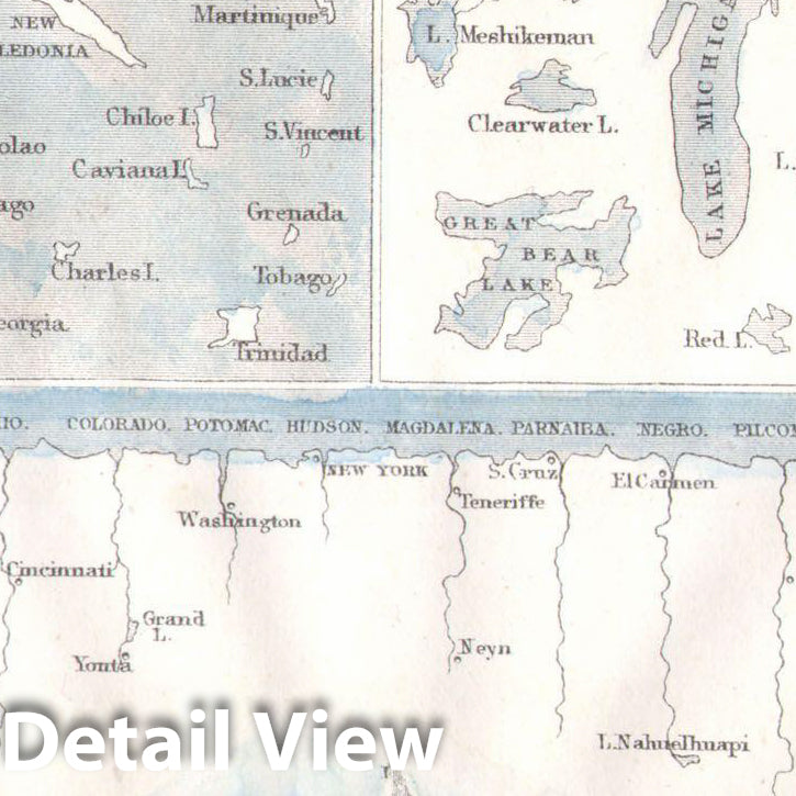 Historic Map : Tallis Maps of The Mountains, Rivers, Waterfalls & Islands of The Western Hemisphere, 1850, Vintage Wall Art