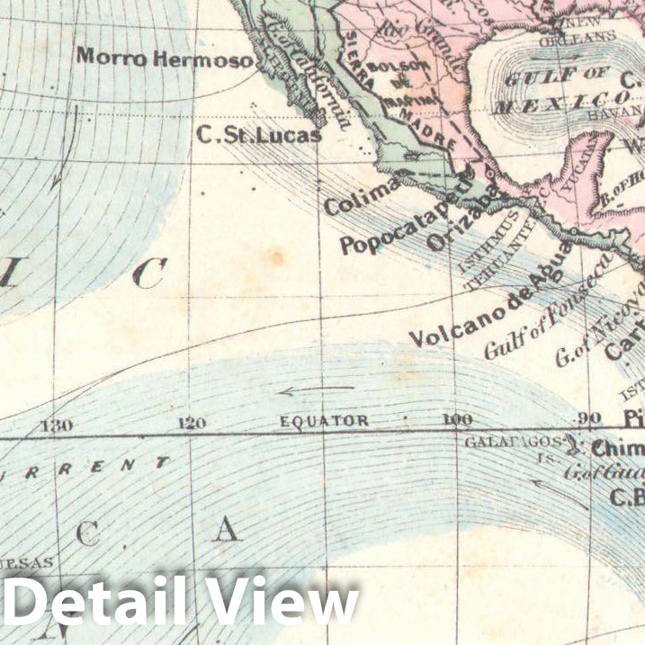 Historic Map : Colton's Map of The Western Hemisphere , 1858, Vintage Wall Art