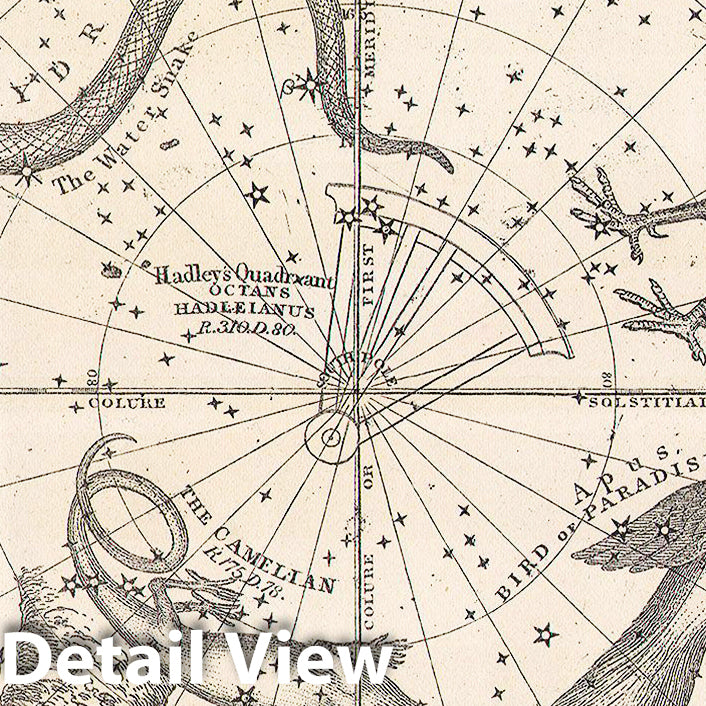 Historic Map : Burritt, Huntington Map of The Stars & Constellations of The Southern Hemisphere , 1856, Vintage Wall Art