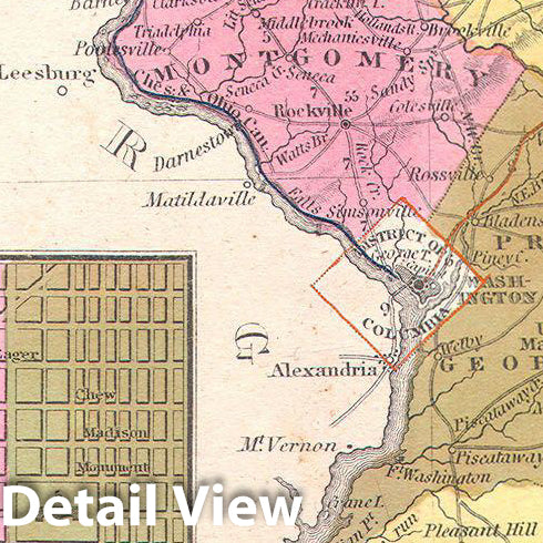 Historic Map : Burroughs, Mitchell Map of Maryland & Delaware w Baltimore Inset, 1846, Vintage Wall Art