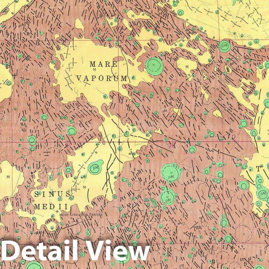 Historic Map : U.S.G.S. Photogeologic Map of The Moon (Wall map), Landmark Lunar map &, 1961, Vintage Wall Art