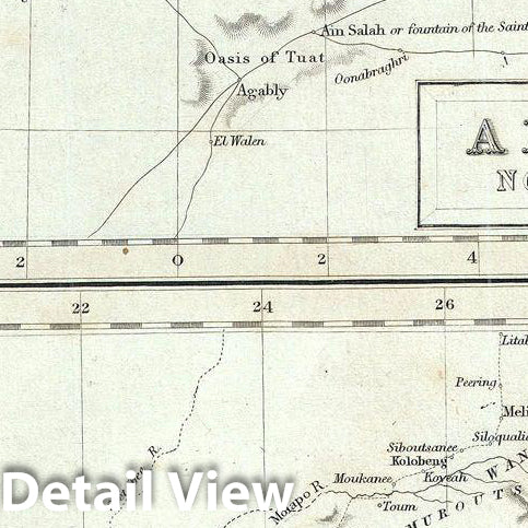 Historic Map : Black Map of North and South Africa, 1851, Vintage Wall Art