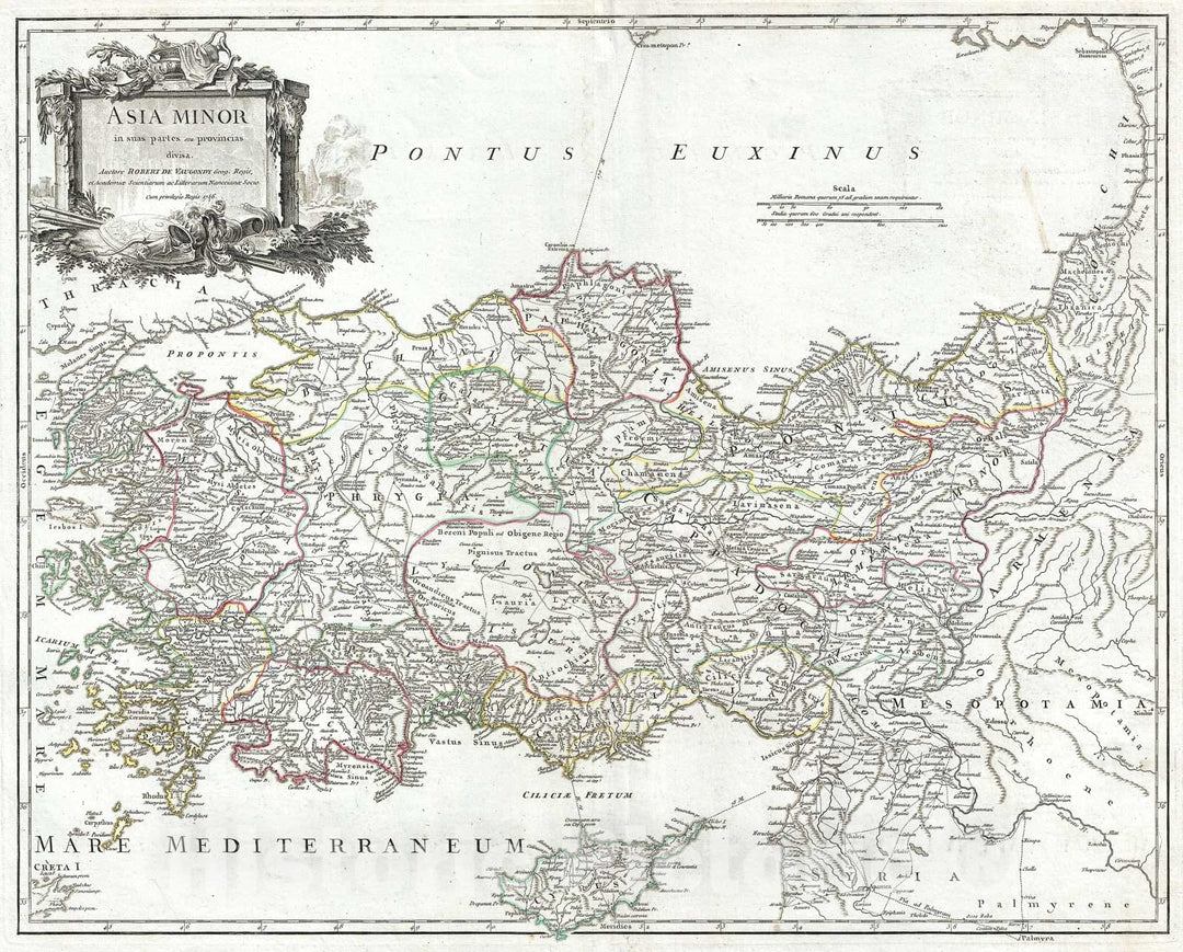 Historic Map : Vaugondy Map of Turkey or Asia Minor, 1756, Vintage Wall Art