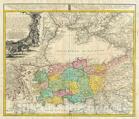 Historic Map : Homann Heirs Antique Map of Black Sea and Vicinity (Turkey, Asia Minor, Greece, Crimea), 1743, Vintage Wall Art