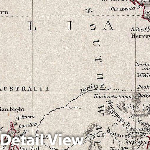 Historic Map : Black Map of Australia and New Zealand, 1840, Vintage Wall Art