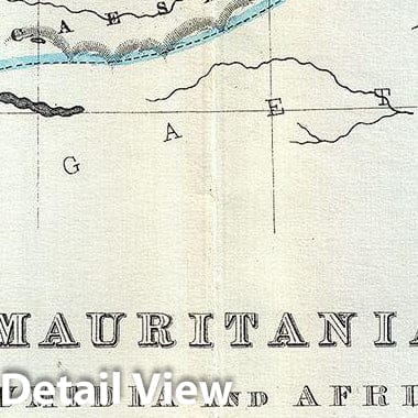 Historic Map : Hughes Map of The Barbary Coast or Northern Africa in Antiquity, 1867, Vintage Wall Art