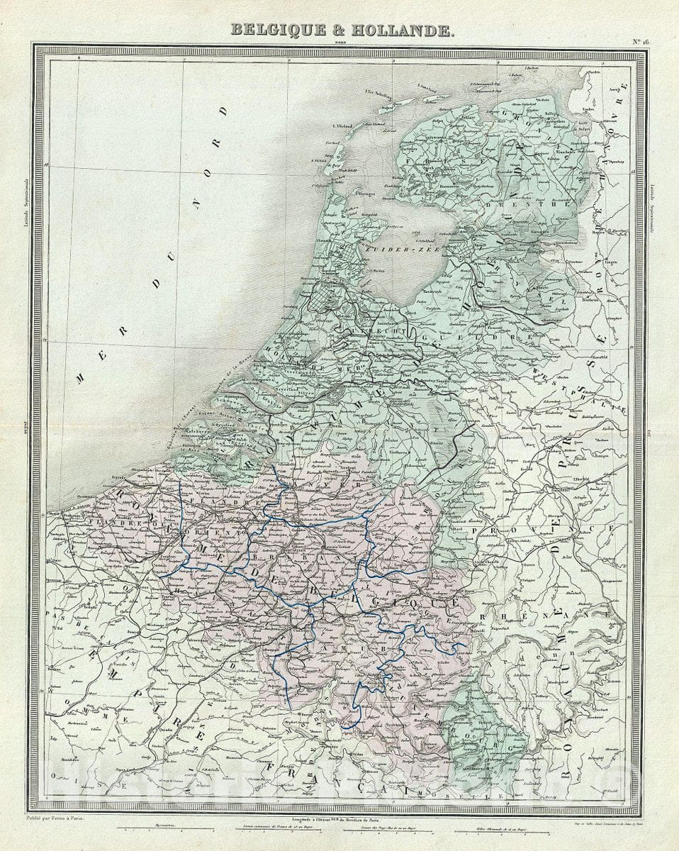 Historic Map : Tardieu Map of Belgium, Holland (The Netherlands) and Luxembourg, 1874, Vintage Wall Art