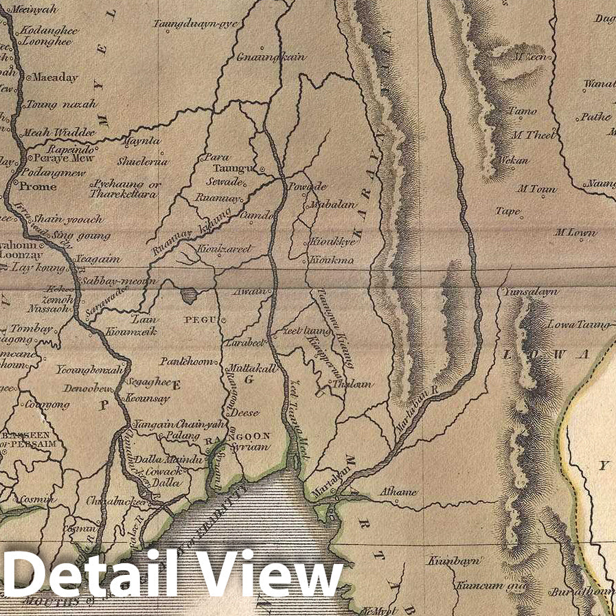 Historic Map : Thomson Map of Burma and Thailand, 1817, Vintage Wall Art