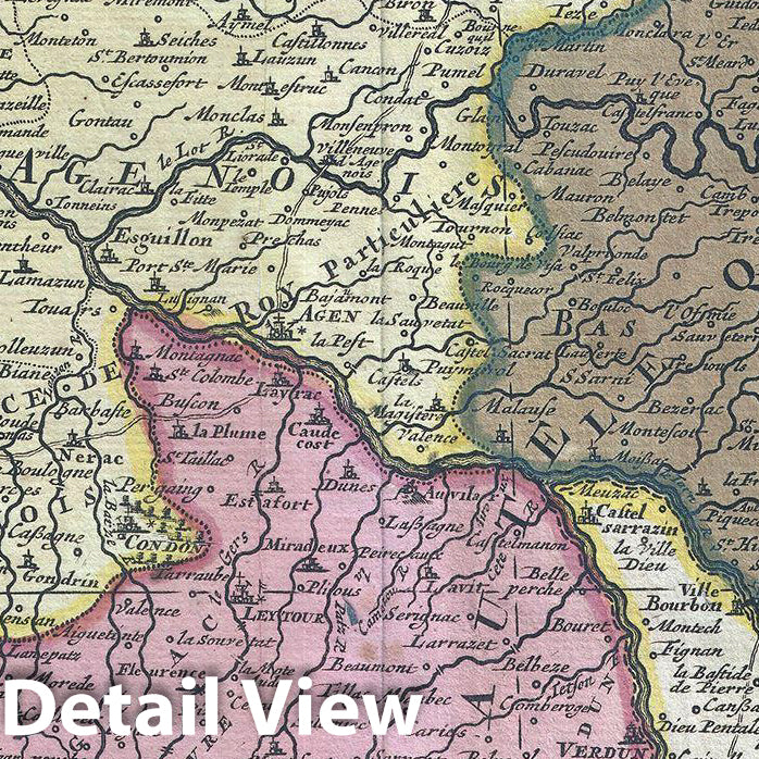 Historic Map : Covens and Mortier Map of The Bordeaux Wine Region (Gironde, Gascogne, Guienne), 1742, Vintage Wall Art