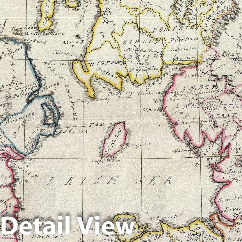 Historic Map : Manuscript Map of The British Isles, 1823, Vintage Wall Art