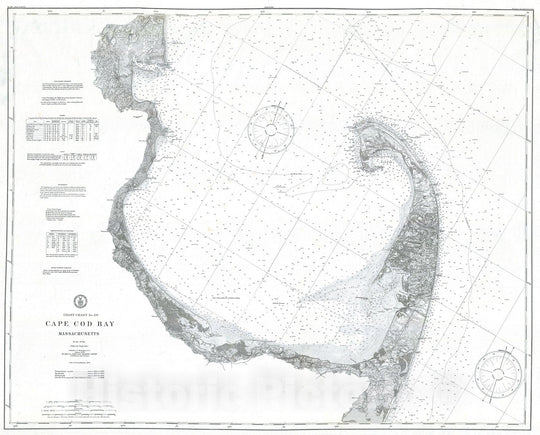 Historic Map : U.S. Coast Survey Nautical Chart or Map of Cape Cod, Massachusetts, 1906, Vintage Wall Art