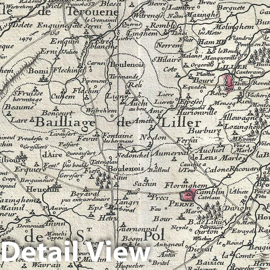 Historic Map : De L'isle Map of Artois, Northern France (PasdeCalais), 1711, Vintage Wall Art