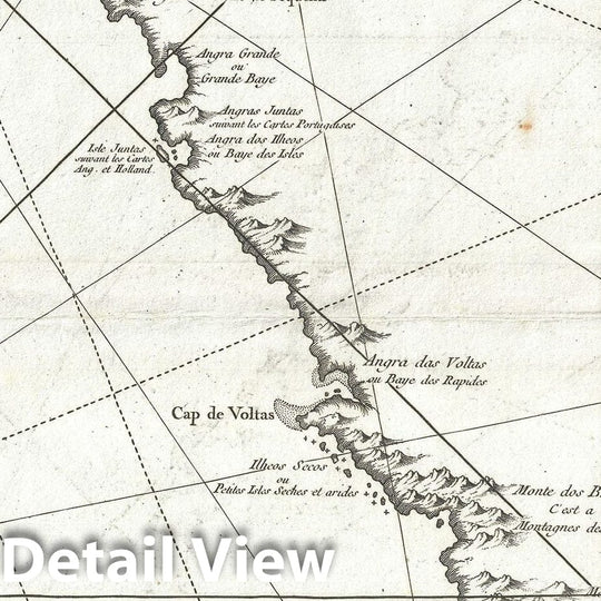 Historic Map : Depot de la Marine Map of The Southwest Coast of Africa (w/Cape of Good Hope), 1754, Vintage Wall Art