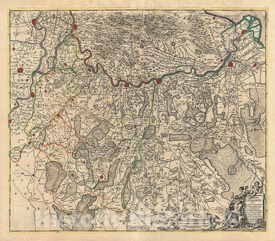 Historic Map : De Wit Antique Map of The Central and Eastern Provinces of Netherlands (Overijssel, Gelderland), 1721, Vintage Wall Art