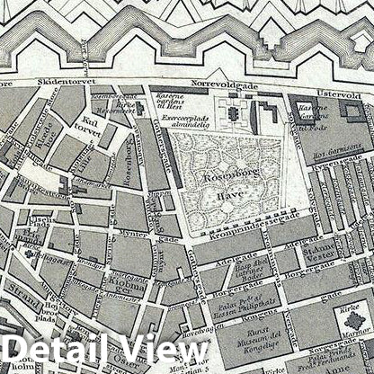 Historic Map : S.D.U.K. Subscriber's Edition Map or City Plan of Copenhagen, Denmark, 1837, Vintage Wall Art