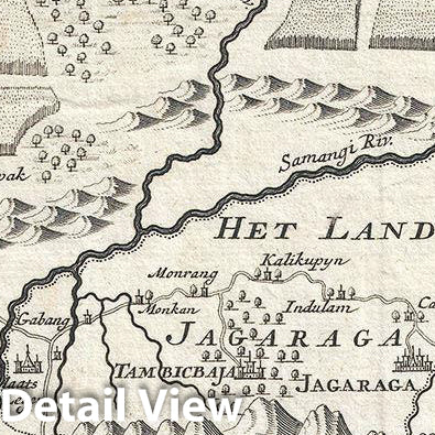 Historic Map : Valentijn Antique Map of Central Java, Indonesia, 1726, Vintage Wall Art