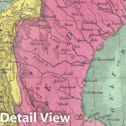 Historic Map : Burr Antique Map of Scandinavia (Denmark, Sweden and Norway), 1833, Vintage Wall Art