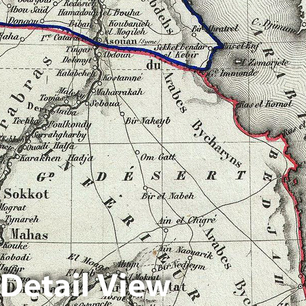 Historic Map : Charle Map of Egypt, Nubia and Abyssinia, with Parts of Arabia and The Sahara, 1852, Vintage Wall Art