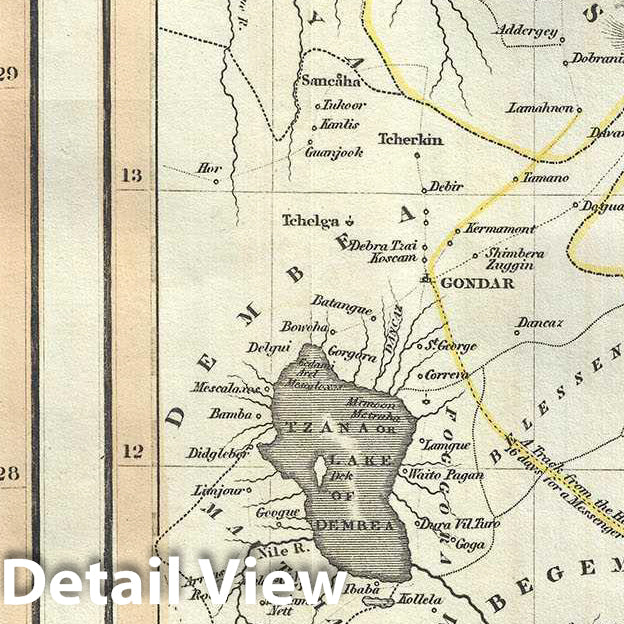 Historic Map : Thomson Map of Egypt and Abyssinia (Ethiopia), 1817, Vintage Wall Art