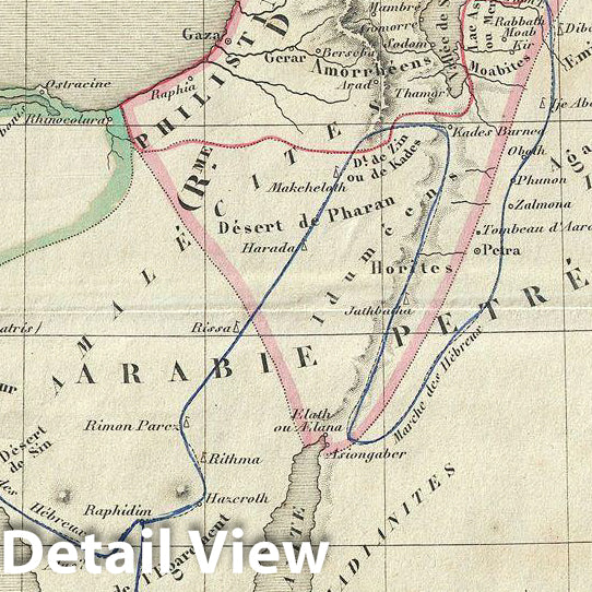 Historic Map : Delamarche Map of Egypt and Palestine or Holy Land Under Solomon, 1850, Vintage Wall Art