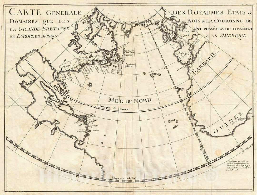 Historic Map : Rapin de Thoyras Map of English Dominions in America and Europe, 1724, Vintage Wall Art