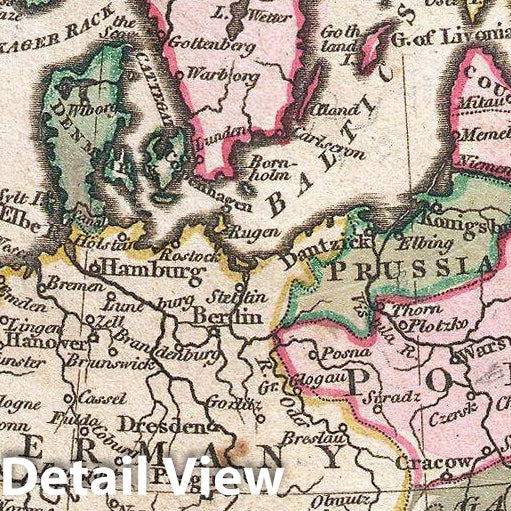 Historic Map : Wilkinson Map of Europe, 1794, Vintage Wall Art