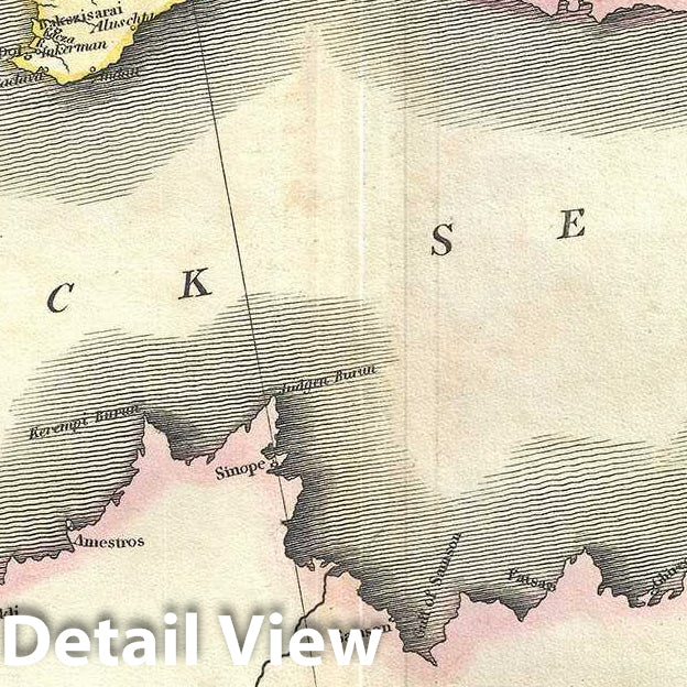 Historic Map : Thomson Map of Greece, The Balkans and Ukraine, 1817, Vintage Wall Art