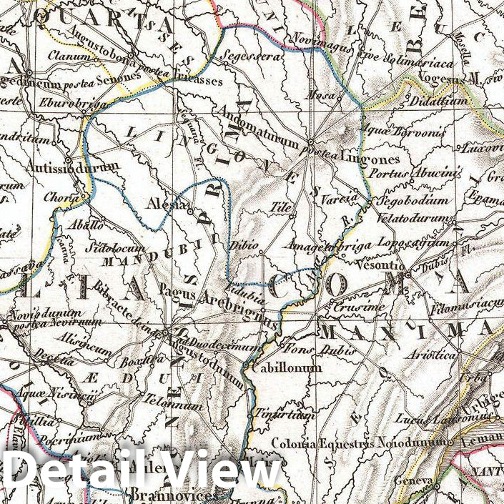 Historic Map : Lapie Map of France in Antiquity (Gaul), 1831, Vintage Wall Art