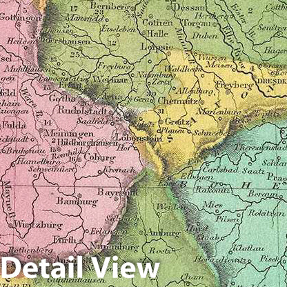 Historic Map : Burr Map of Germany, 1834, Vintage Wall Art