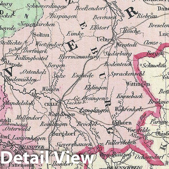 Historic Map : Johnson Map of Northern Germany (Holstein and Hanover), Version 2, 1864, Vintage Wall Art