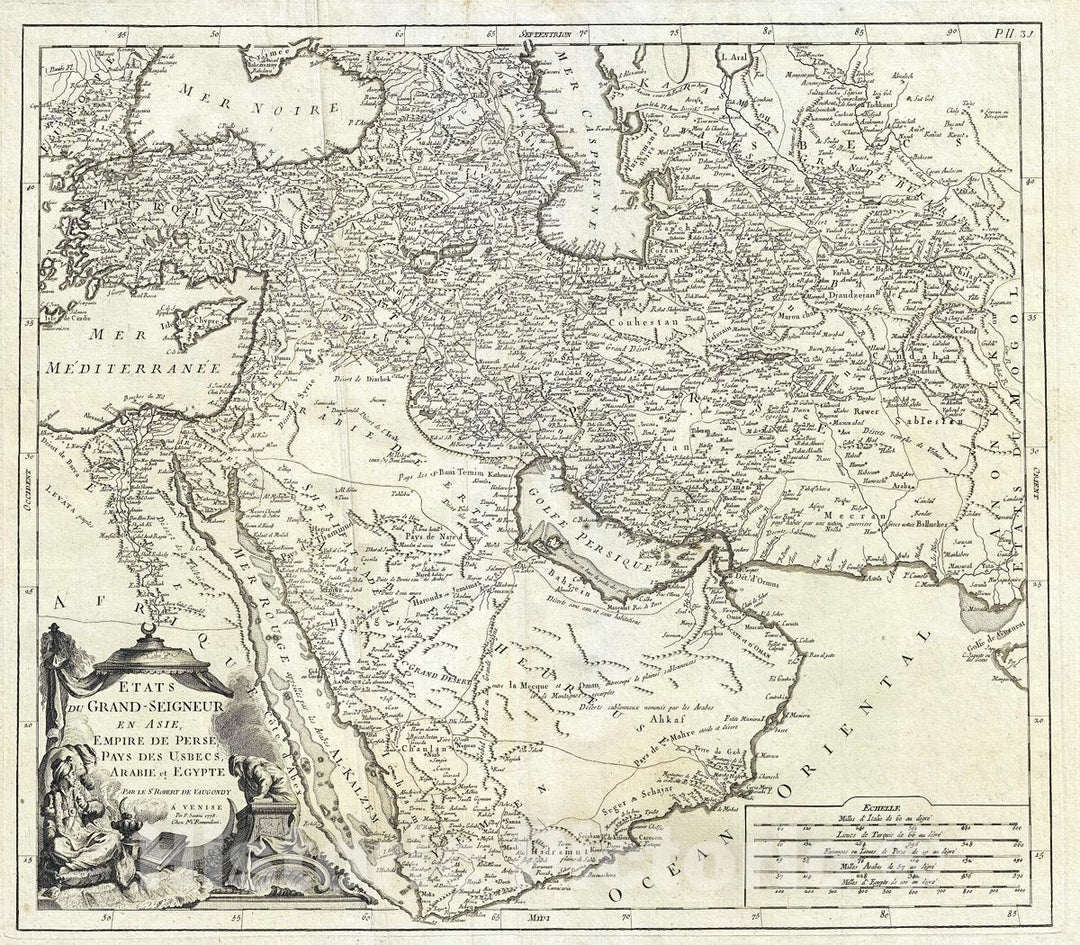 Historic Map : Santini Antique Map of Persia, Arabia and Turkey, 1778, Vintage Wall Art