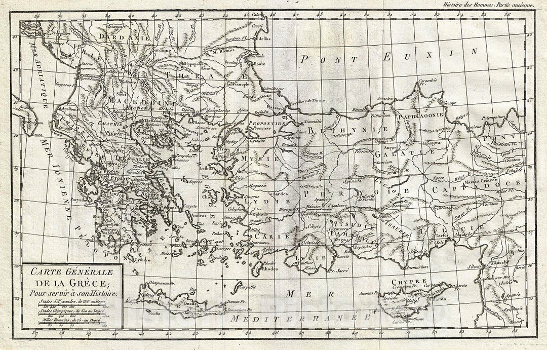 Historic Map : Delsile de Sales Map of Greece, Turkey, Macedonia and The Balkans, 1782, Vintage Wall Art