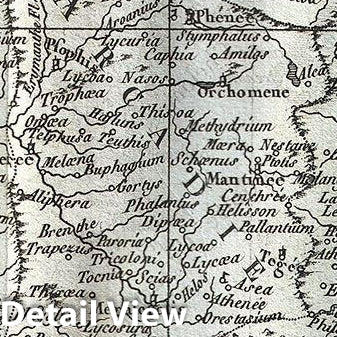 Historic Map : Delisle de Sales Map of Southern Greece, 1782, Vintage Wall Art