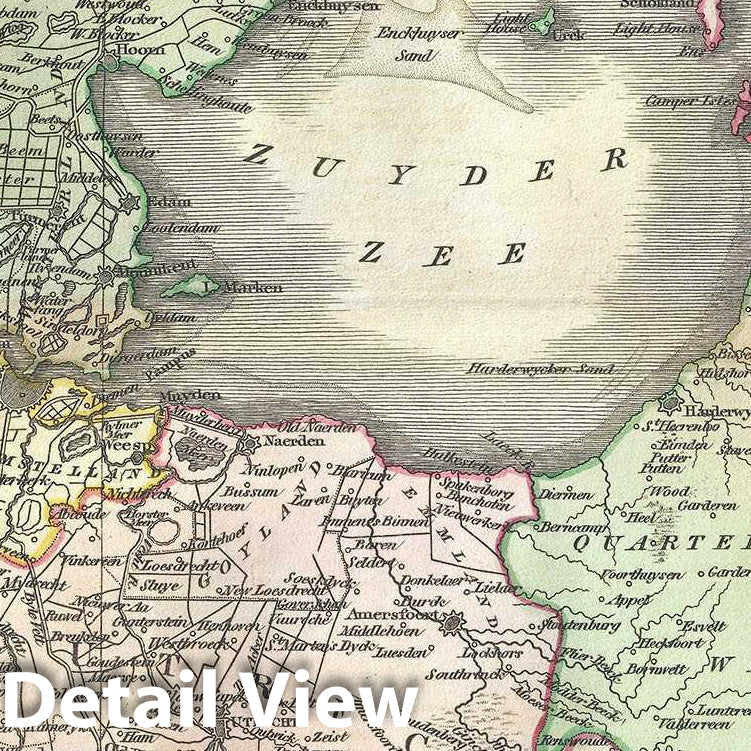 Historic Map : Thomson Map of Holland (The Netherlands), 1817, Vintage Wall Art