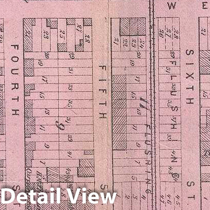 Historic Map : Beers Map of Hunters Point (Long Island City), Queens, New York City, 1873, Vintage Wall Art