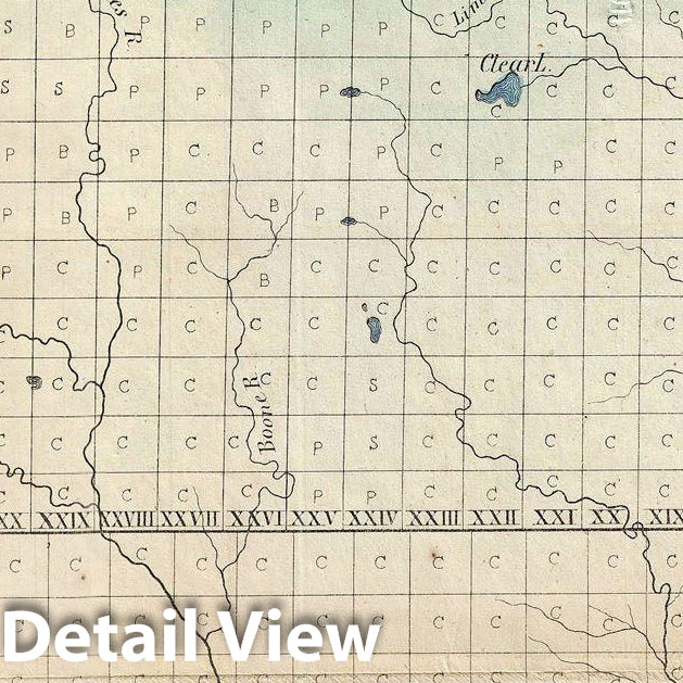 Historic Map : Public Survey Antique Map of Iowa, 1855, Vintage Wall Art