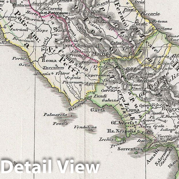 Historic Map : Spruner Map of Italy Under The Saxon and Frankish Emperor, to The Hohenstaufen, 1854, Vintage Wall Art