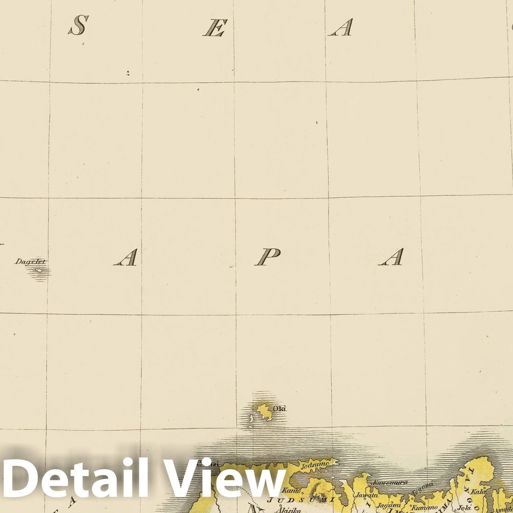 Historic Map : Thomson Map of Japan and Korea, 1815, Vintage Wall Art