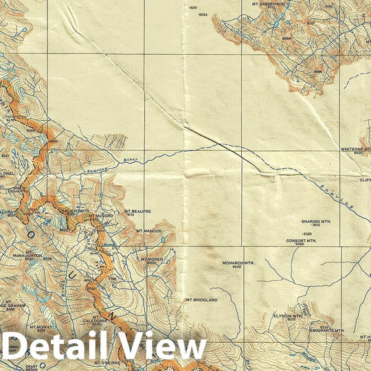 Historic Map : Topographic Map of Jasper Park, Alberta, Canada (Rocky Mountains), 1939, Vintage Wall Art