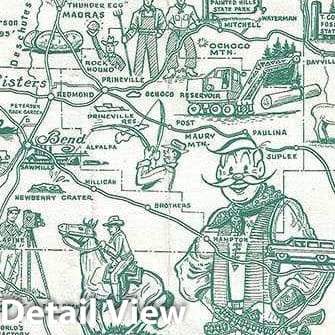 Historic Map : Hayes Pictorial Map of Oregon, 1967, Vintage Wall Art