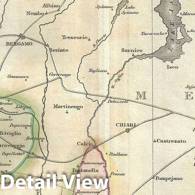 Historic Map : Thomson Map of The Milanese States (Milan, Mantua, Alto Po), Italy, 1817, Vintage Wall Art