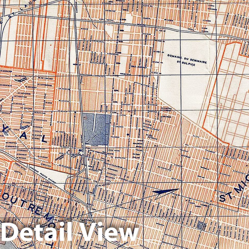 Historic Map : Furse Map or Plan of The City of Montreal, Quebec, Canada, 1939, Vintage Wall Art