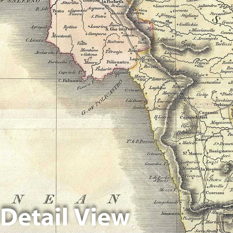 Historic Map : Thomson Map of Naples and Sicily, 1817, Vintage Wall Art