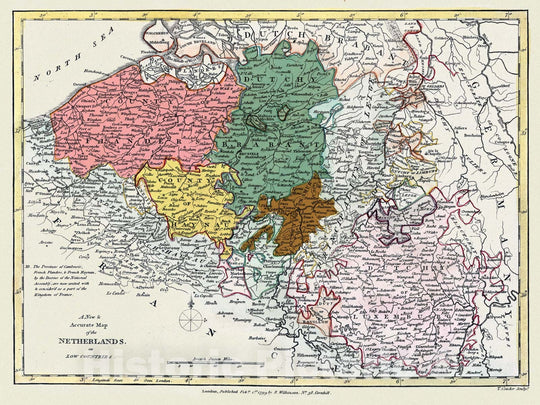 Historic Map : Wilkinson Map of HollanArt The Netherlands, Belgium and Luxembourg, 1793, Vintage Wall Art